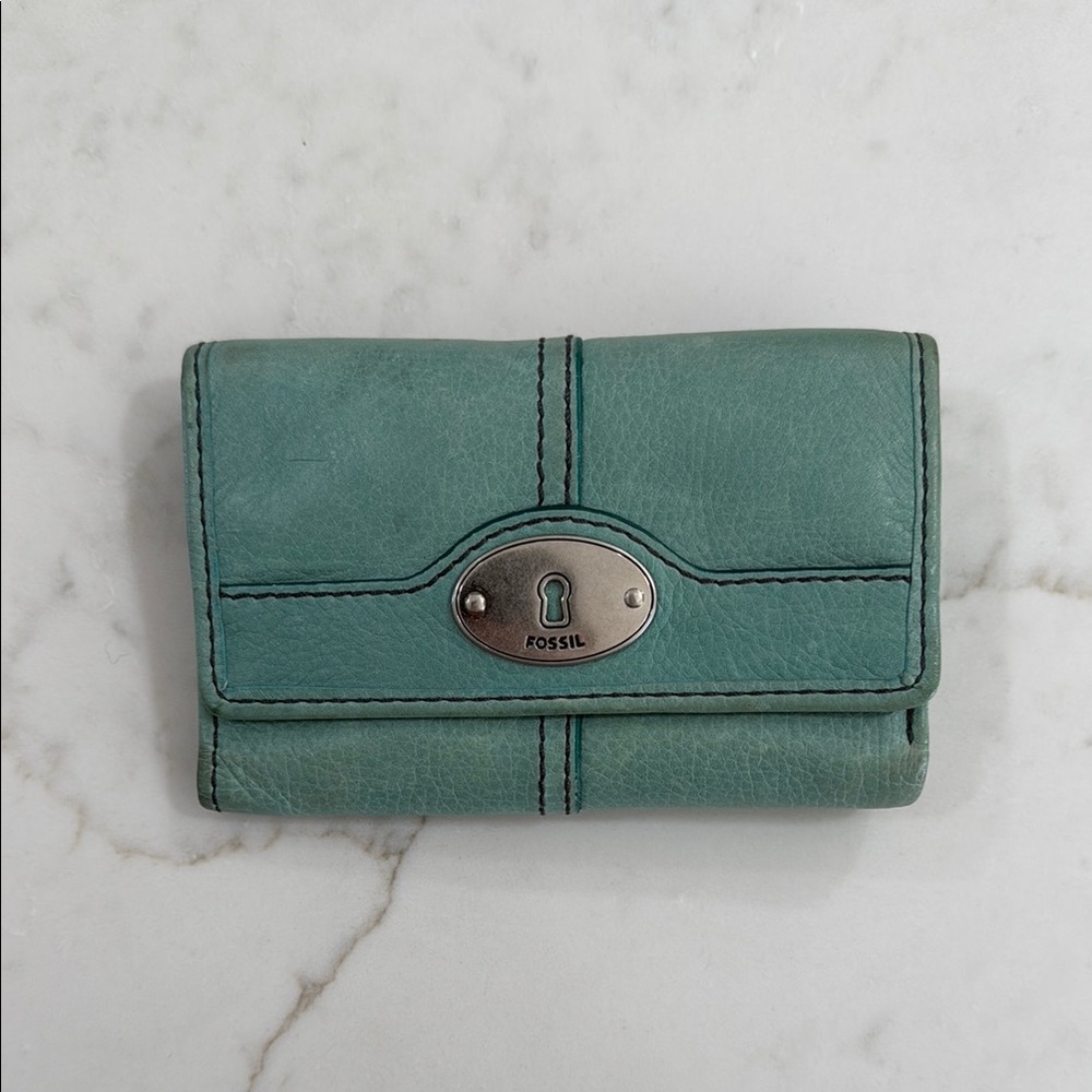 Fossil Blue/Green Leather Wallet